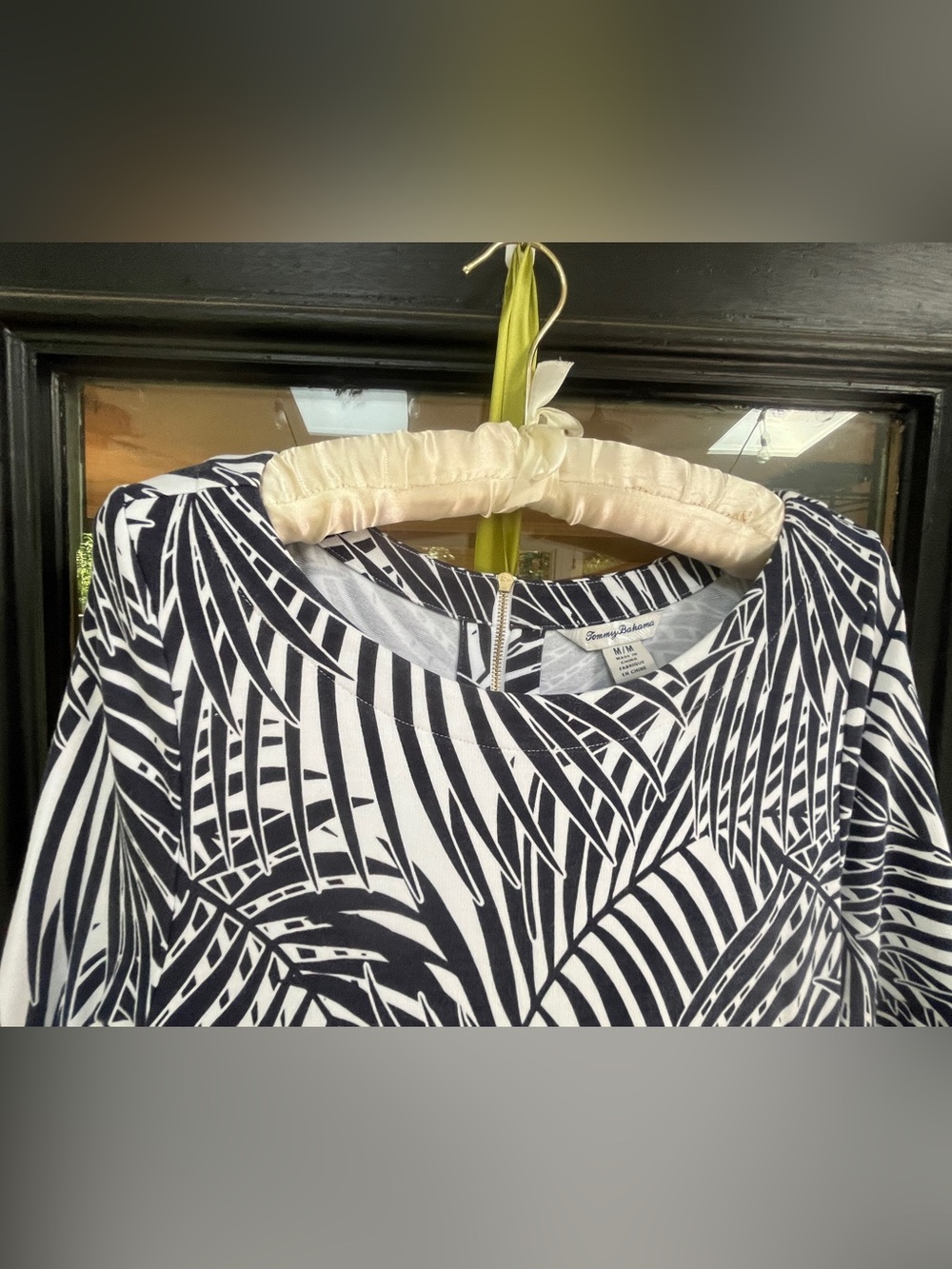 Tommy Bahama Navy & White Palm Print Shift Dress